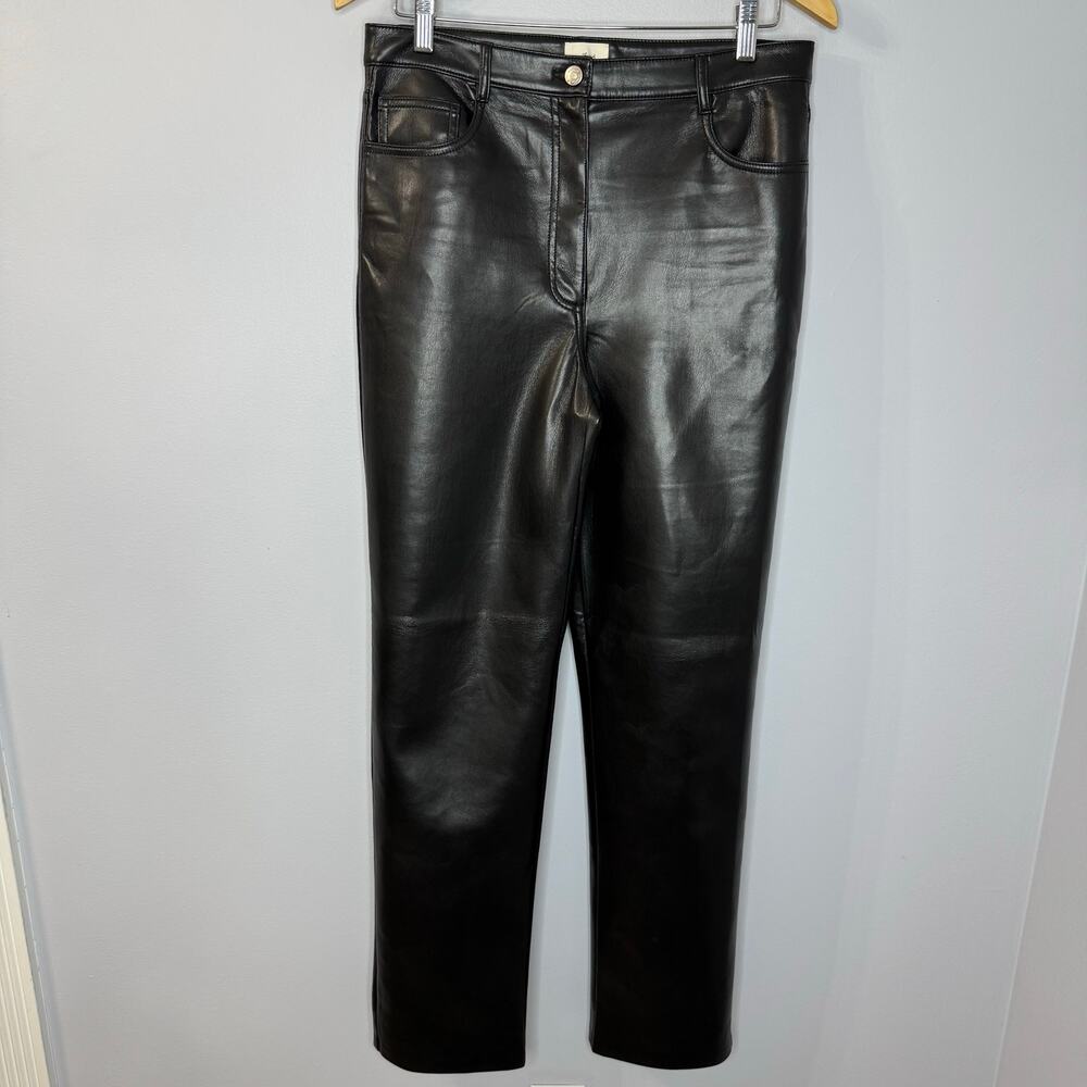 Wilfred The Melinda Pant High-waisted Vegan Leather Straight Leg Sz 10 - Picture 12 of 12